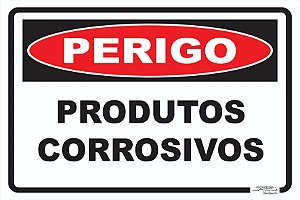 Placa Perigo Produtos Corrosivos