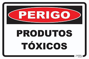 Placa de Sinalização Perigo Armazenamento de Produto Tóxico