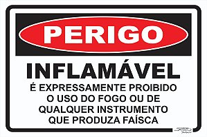 Placa Perigo Inflamável é Expressamente Proibido o Uso do Fogo ou de  Qualquer Instrumento Que Produza Faísca