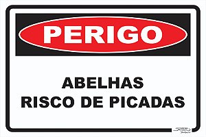 Placa Perigo Abelhas Risco de Picadas