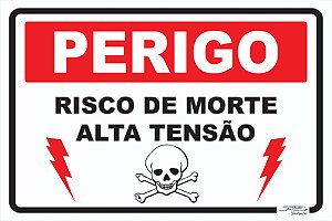 Placa Perigo Risco de Morte Alta Tensão