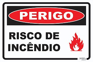 Placa Perigo Risco de Incêndio