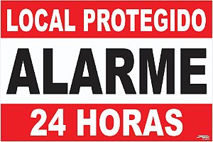 Placa Local Protegido Alarme 24 Horas