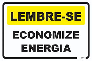 Placa Lembre-se Economize Energia