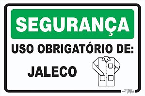 Placa Segurança Uso Obrigatório De: Jaleco