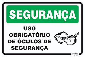 Placa Segurança Uso Obrigatório de Óculos de Segurança