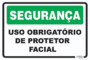 Placa Segurança Uso Obrigatório de Protetor Facial
