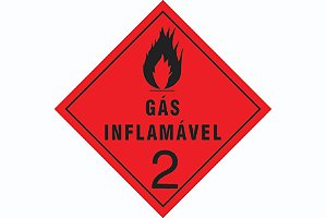 Transporte de Produtos Perigosos - Rótulo de Risco - Gás Inflamável 2