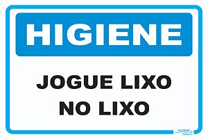 Placa Aviso Jogue o Lixo na Lixeira - Afonso Adesivos