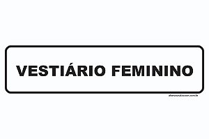 Placa de Identificação Vestiário Feminino - 30x8cm
