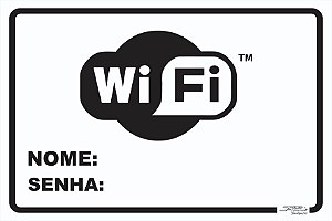 Placa De Sinalização | Wi-fi Nome E Senha | 30x20