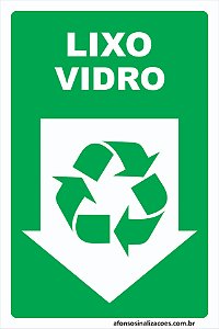 Placa Lixo Vidro Reciclável