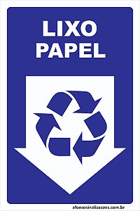 Placa Lixo Papel Reciclável