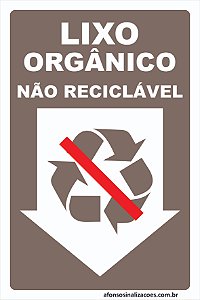 Placa Lixo Orgânico Não Reciclável