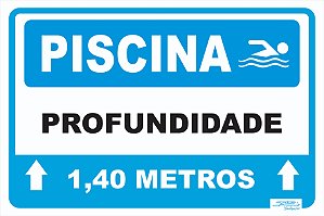 Placa Piscina Profundidade 1,40 Metros