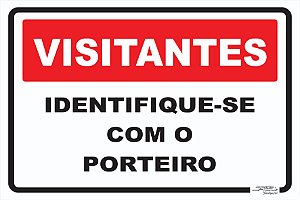 Placa Visitantes Identifique-se Com o Porteiro