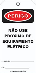 10 Etiquetas De Bloqueio Não Use Próximo de Equipamento Elétrico