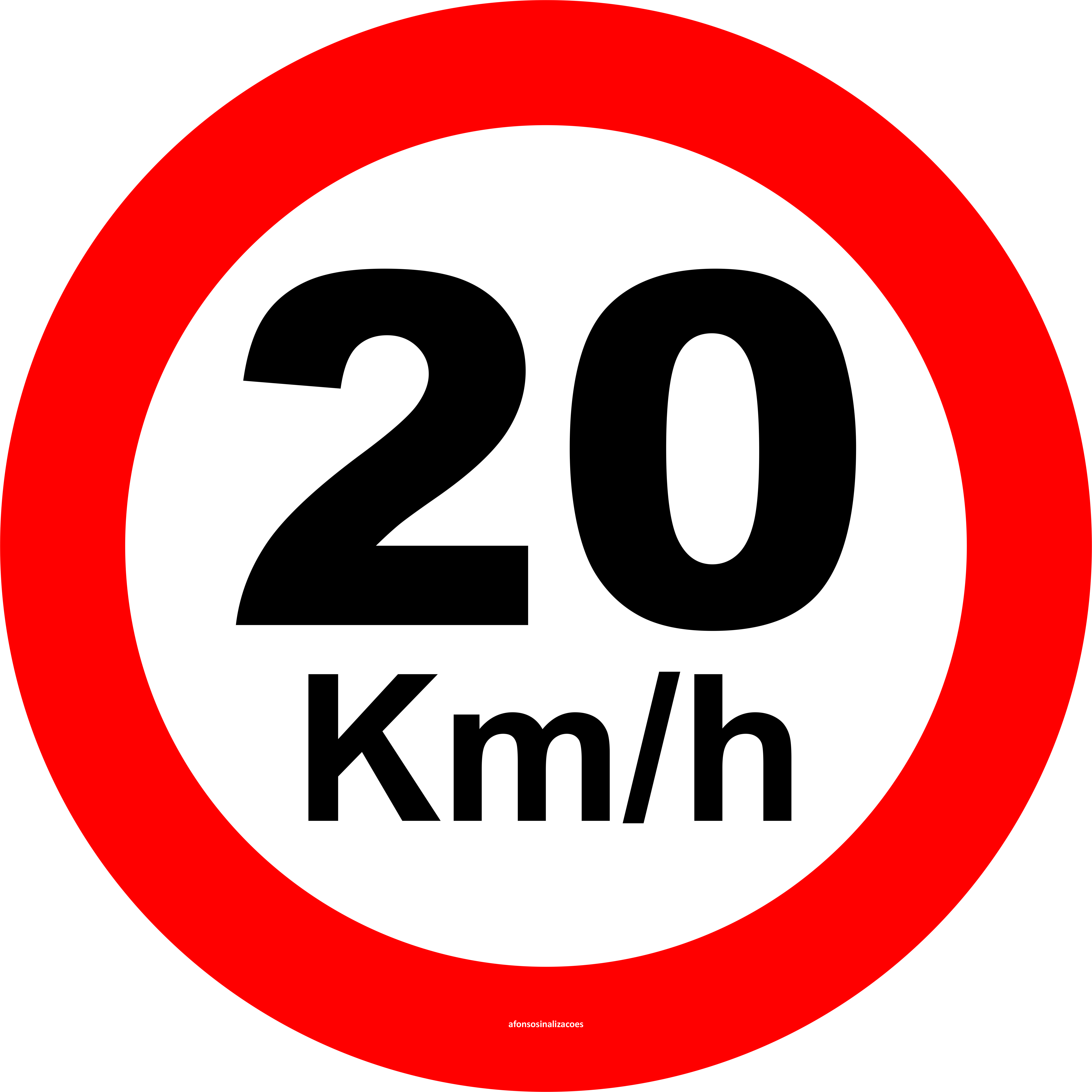 Placa Velocidade Máxima Permitida 20 Km/H R-19 Resolução Contran