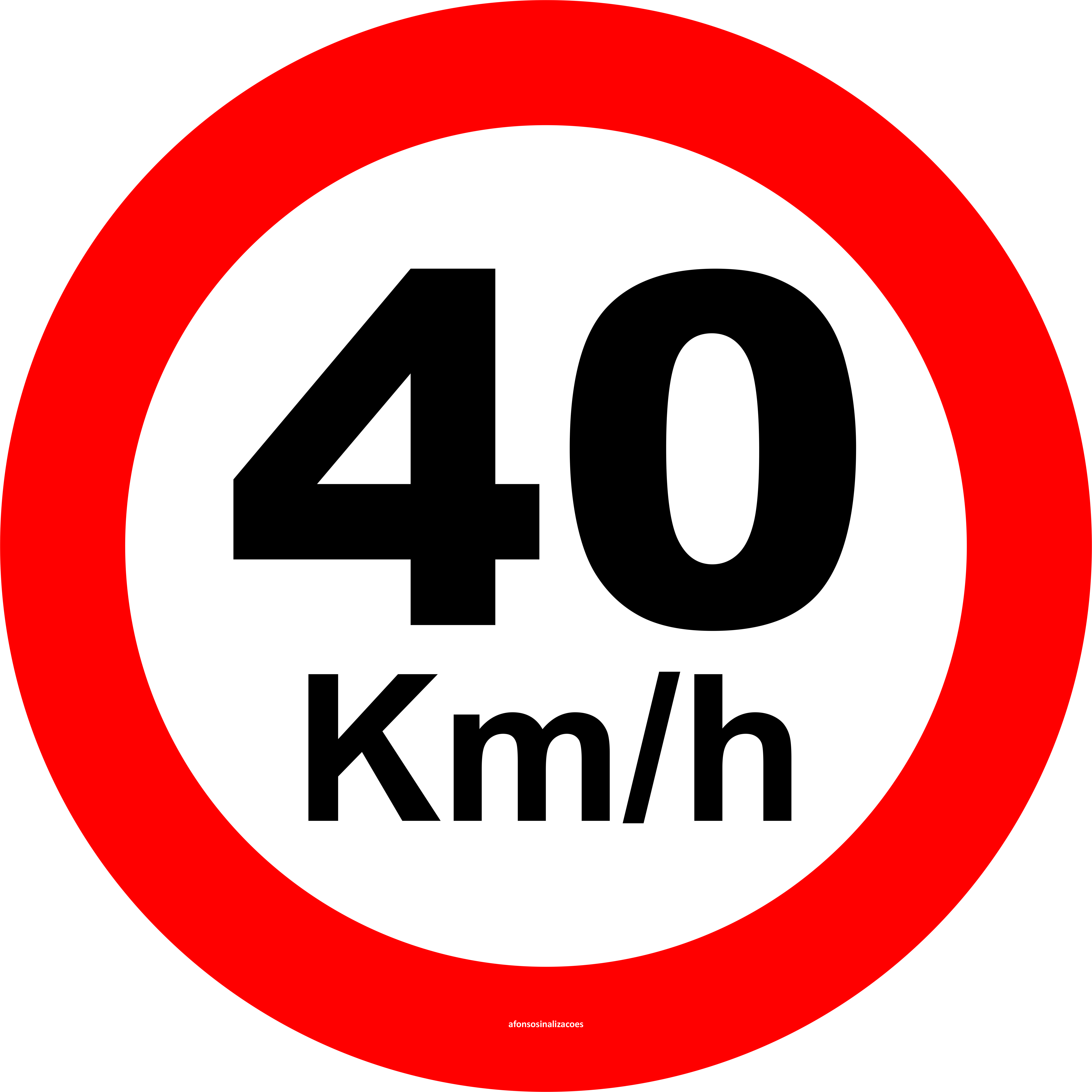 Placa Velocidade Máxima Permitida 40 Km/H R-19 Resolução Contran
