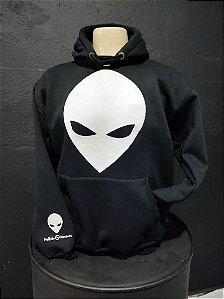 Moletom Preto Premium Estampa ET Branco Boladão fosforescente (BRILHA NO ESCURO)