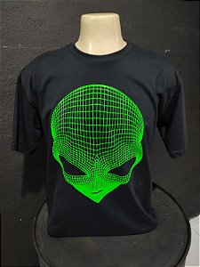Camiseta Black ET 3D Verde Fluor