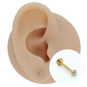 Piercing Labret em Aço PVD Estrela BG