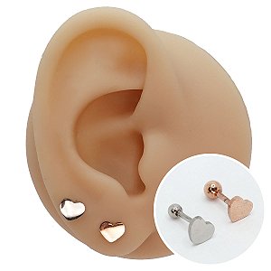 Piercing Microbell Reto em Aço PVD Coração Colors