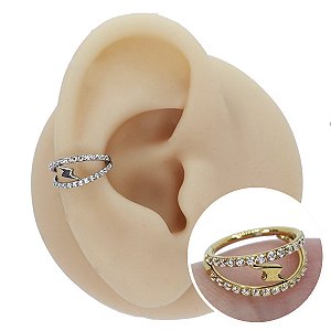 Piercing Argola Clicker em Aço PVD Double Raio Lux