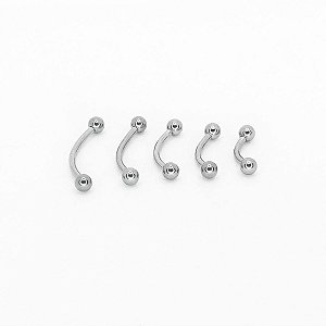 Piercing Microbell Curvo em Titânio
