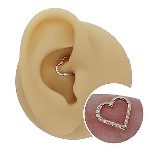 Piercing Argola em Titânio Clicker PVD Coração Perfeito