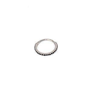Piercing Argola Clicker em Aço com Zircônia Negra