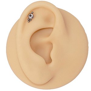 Piercing Labret em Titânio Grape Cristal