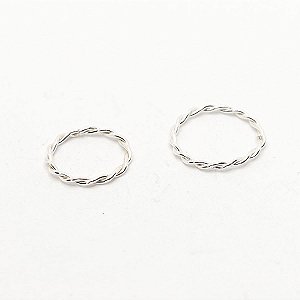 Piercing Argola Torção em Prata 925 Torcida