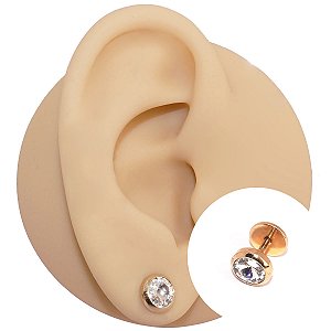 Piercing Labret Folheado Big Rivoli Dourado