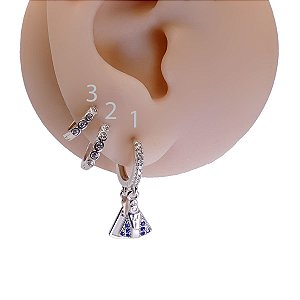 Brinco Argolas em Prata 925 Nossa Senhora