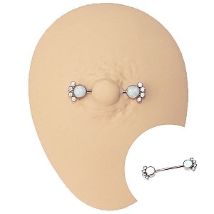 Piercing Mamilo Plug em Titânio Opala