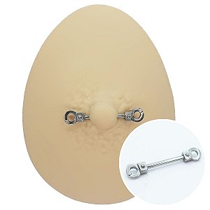 Piercing Mamilo em Aço Algemas
