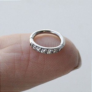 Piercing Argola Clicker em Aço Meia Aliança