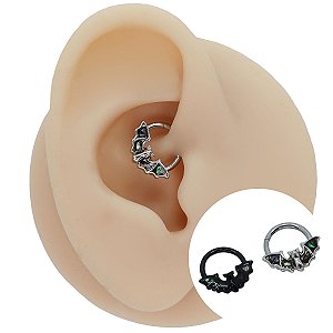 Piercing Argola Clicker em Aço PVD Morcego Yuhan
