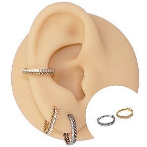 Piercing Argola Clicker Em Aço Balls Zircônias