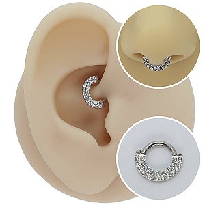 Piercing Argola Clicker em Aço PVD Double