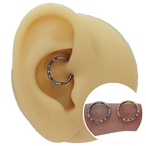 Piercing Argola Clicker Em Titânio PVD Colors