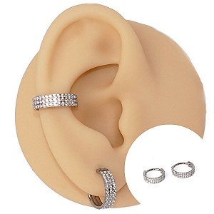Piercing Argola Clicker em Aço PVD Triplet