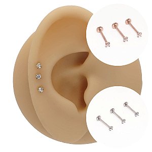 Piercing Australiano em Aço Cristal Cravado