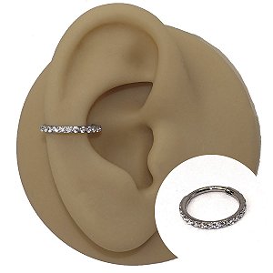 Piercing Argola Clicker em Aço PVD Bumb