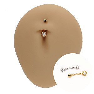 Piercing Banana em Prata 925 Flor Charme
