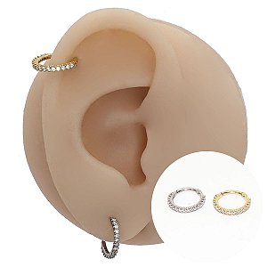 Piercing Argola Clicker em Prata 925 Cravada