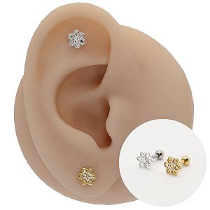 Piercing Microbell em Prata 925 Flor Índia