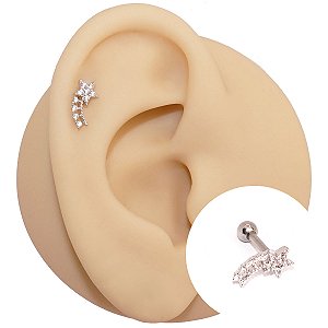 Piercing Folheado Cascata Estrela Cometa