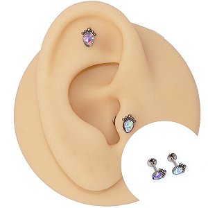 Piercing Labret em Titânio Opala Indian